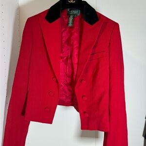 Lauren Ralph Lauren Scarlet Blazer with Ebony Collar